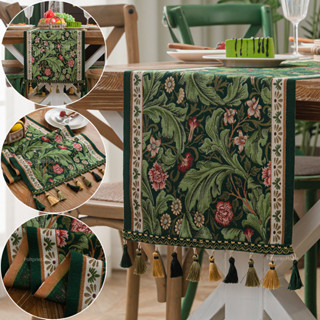 เสื่อโต๊ะ สไตล์ย้อนยุคกลับด้ายฝ้ายทอผ้าปูโต๊ะกลางตู้ทีวีโต๊ะ…