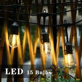 MONQIQI ชุดสายไฟ สายไฟห้อยระย้า+หลอดไฟ E27 LED หลอดปิงปอง ไฟตกแต่ง ไฟระย้าปิงปองยาว 5-30เมตร 3W 5/10/15/30เมตร