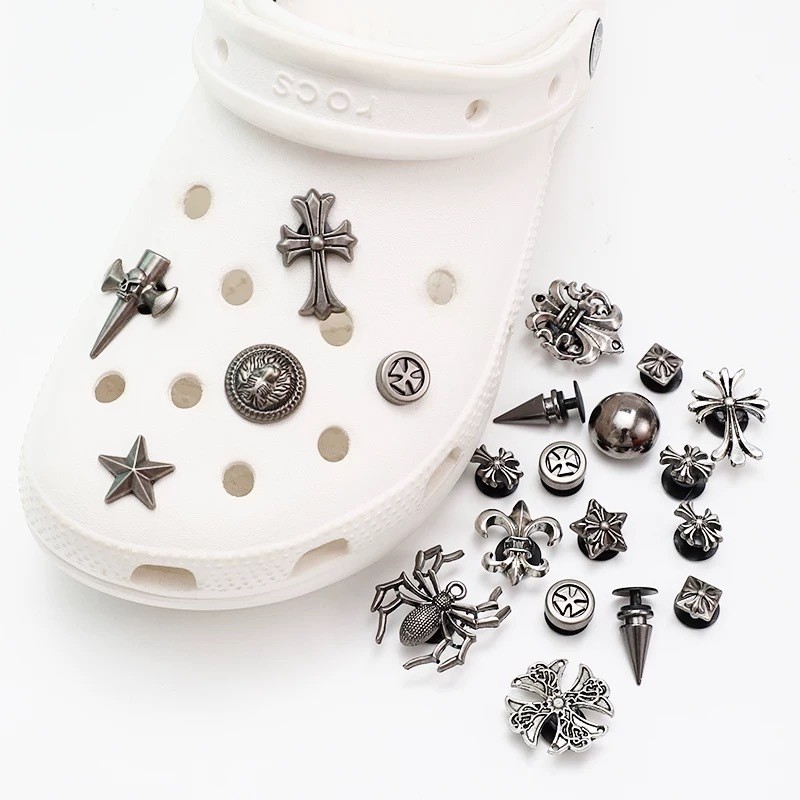 รองเท้าแตะแฟชั่น อุปกรณ์เสริม, Crocs Jibbitz Charms, jibbitz Set, รองเท ้ าแตะคุณภาพสูง อุปกรณ์เสริม, อุปกรณ์รองเท้า Punk Chain โซ่โลหะ