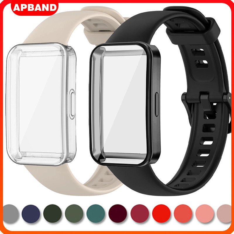 สายนาฬิกา TPU for Huawei Band 10 9 8 NFC สายนาฬิกาเปลี่ยนนุ่มพร้อมสายรัดป้องกันหน้าจอ for Smartwatch Huawei Band 8 9 10
