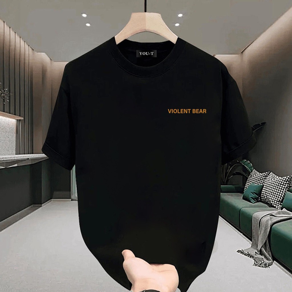 Top.street เสื้อยืด oversize "VIOLENT BEAR" t shirt cotton100% แฟชั่น แนวสตรีท สไตล์เกาหลี แขนสั้น unisex 2025 เสื้อชาย