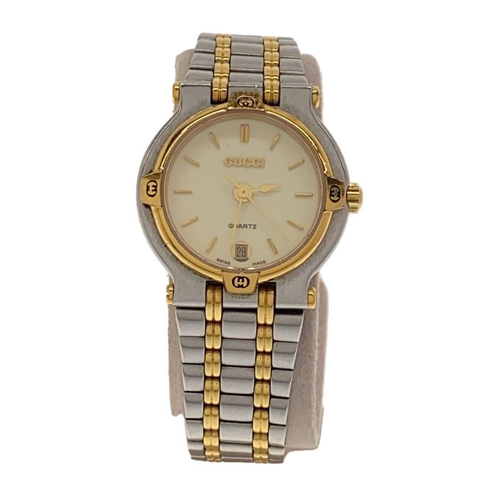 GUCCI Women's Quartz Watch Analog -- GLD SLV 9000L Direct from Japan Secondhand