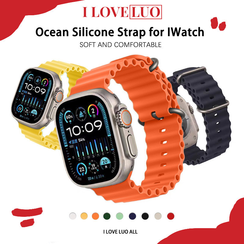 สายนาฬิกาซิลิโคนทางทะเล for Apple Watch IWatch ซุปเปอร์ 2 49 มม. 46 มม Series 11/10 9 8 7 42 มม 44 40 มม 45 มม