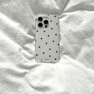 Huiwanju Polka Dot Classic เหมาะสําหรับเคสโทรศัพท์มือถือ iPhone16ProMax iPhone15Pro niche 14 สาวหัวใจ 13 อารมณ์เรียบง่ายสด 12 ความรู้สึกขั้นสูง