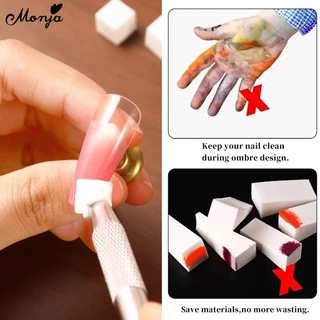 Monja ฟองน้ําจับคลิปชุดปากกา Pat Coloring Stamping Soft โฟม Gripper เล็บฟองน้ํา เล็บออกแบบเครื่องมือ