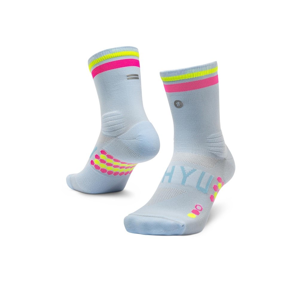 ถุงเท้าแข่ง Shyu - ฟ้าชมพูนีออน