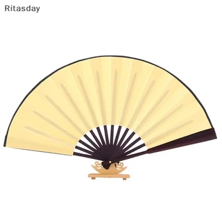 Ritasday สไตล์จีนมือถือพัดลมเปล่าผ้าไหมผ้าพับพัดลม Party งานแต่งงาน Decor ใหม่