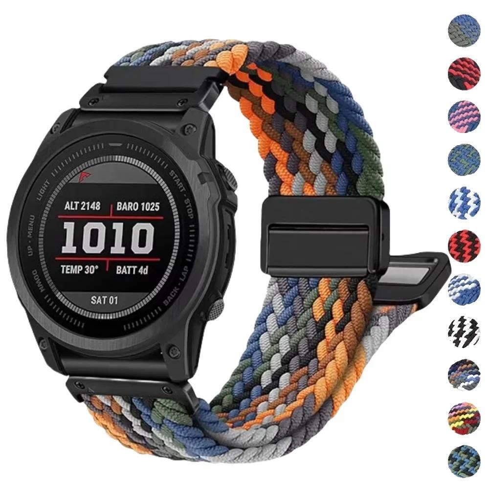 22 26 มม.ยืดหยุ่น Quick Fit สายไนลอน Enduro2 สายรัดข้อมือสําหรับ Garmin Fenix5 5XPlus 6 6XPro 7 7XPr