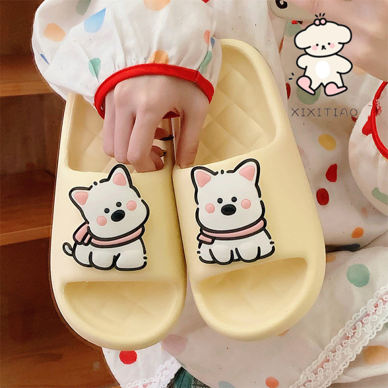 ฉี่ ฤดูร้อนบ้านน่ารักน่ารักลูกสุนัขรองเท้าแตะผู้ชายผู้หญิงสบายห้องน้ํารองเท้าแตะรองเท้าแตะ