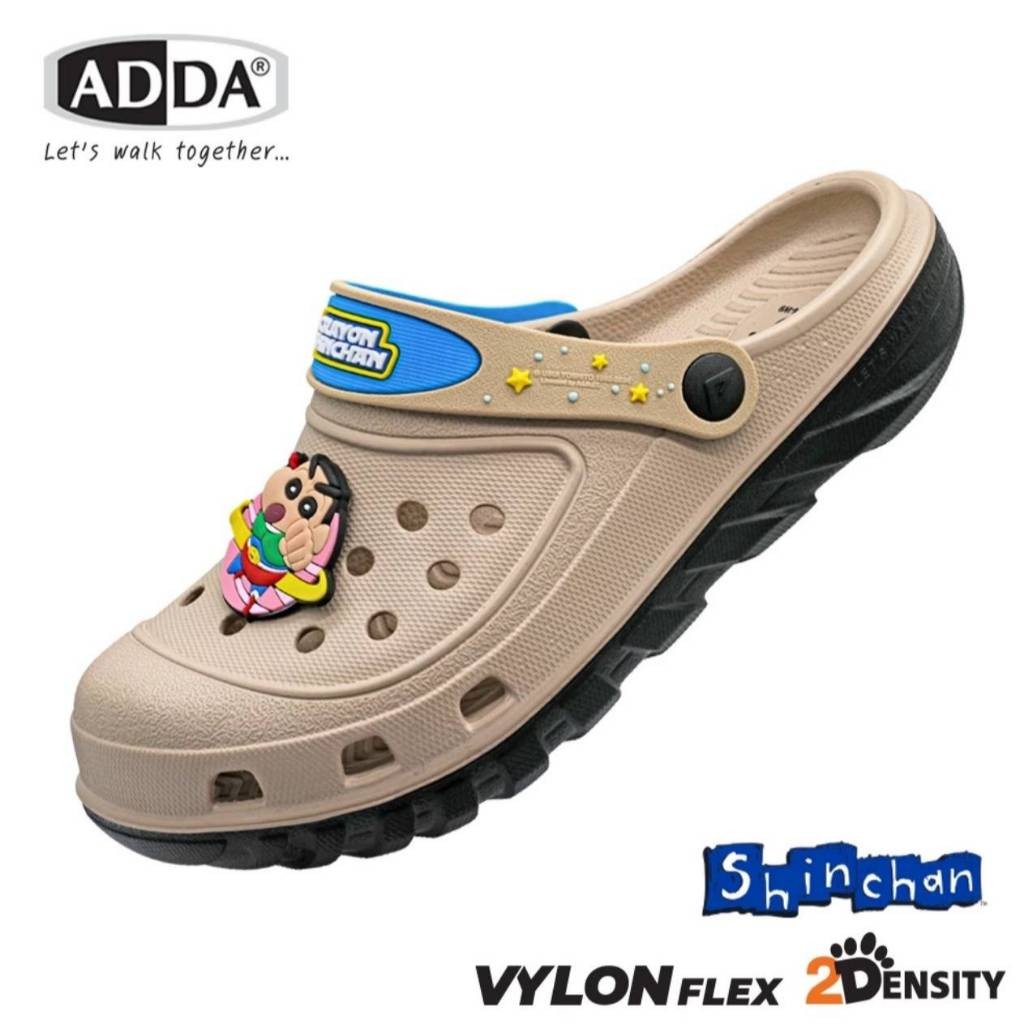 Adda รองเท้าแตะลำลอง ผู้หญิง แบบสวมหัวโต ลายชินจัง Shinchan ,Line Friends (ไซส์ 4-6)