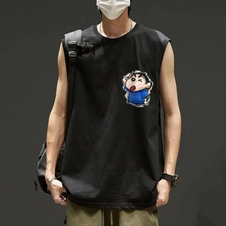 NEW เสื้อแขนกุดผู้ชาย สกรีนลายชินจัง หน้า-หลัง OP-1062