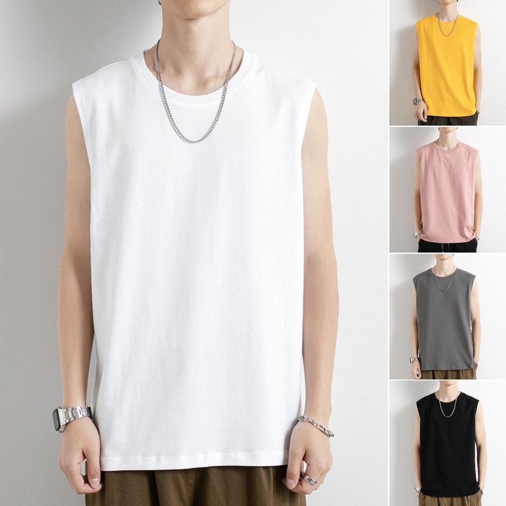 เสื้อยืด แขนกุด ทรงหลวม แฟชั่นสําหรับผู้ชาย