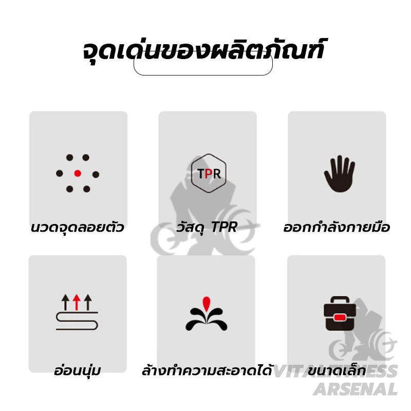 【พร้อมส่ง】ลูกบอลนวดมือ แฮนด์บอล ลูกบอลบีบบริหารมือและนิ้วมือ คลายเครียด ใช้ฝึกเพื่อเพิ่มกำลังข้อ ราคา ถูกที่สุด ดีลบีเคเค แกลเลอรีภาพที่ 6