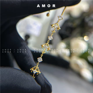 สร้อยข้อมือวินเทจดอกไม้ข้ามไอริสสีทองและสีเงินสําหรับคู่รักและผู้หญิง