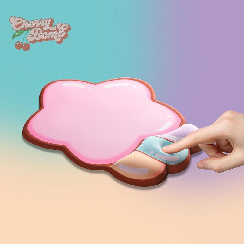 (Cherry Bomb) Star Rainbow Mouse Pad Holder Keyboard Wrist Rests Cushion for Computer Office PC, Laptop Desktop. ใหม่
