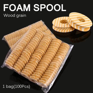 100 ชิ้นโฟม Spools ตกปลา Winding Board ตกปลา Hook Line อุปกรณ์เสริมโฟม Spool Trace Wire Swivel Tackle