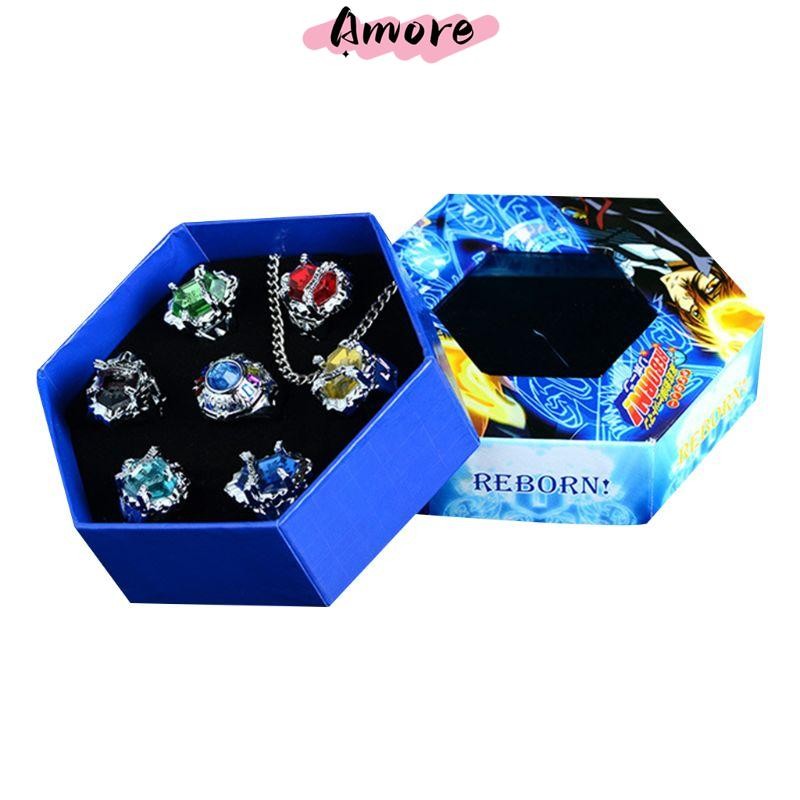 7Pcs/Set Fashion Jewelry Rings Katekyo Hitman Reborn Vongola Anime Alloy Rings