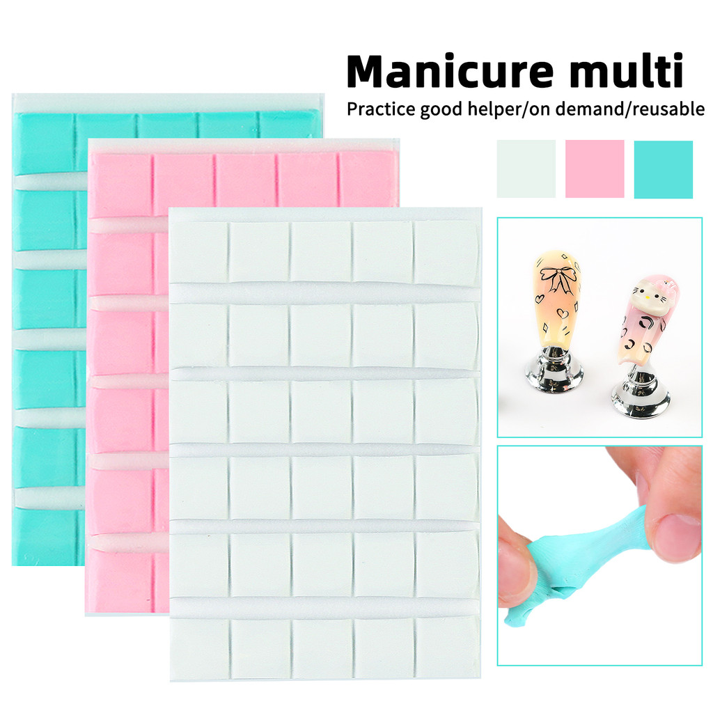 Misscheing Nail Art Clay Plasticine Armor Plate Fixed Clay Nail Art Swatch Jewelry Display Multifunc