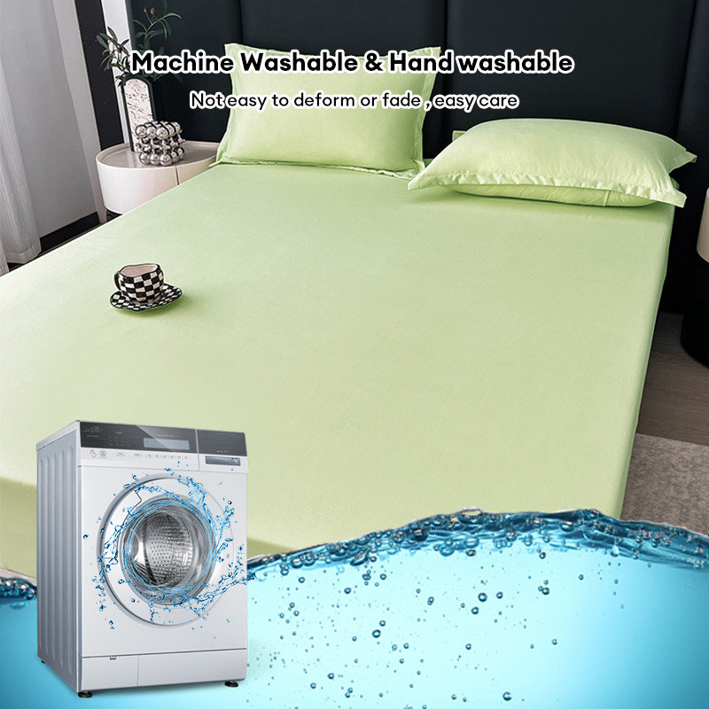 สีทึบ ผ้าปูที่นอน ผ้าปู 6ฟุต/5ฟุต/3.5ฟุต ผ้าปูรัดมุม bedsheet เทา /เขียว/ขาว/ชมพู - รูปที่ 4