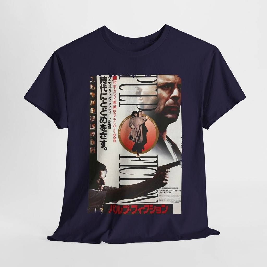 Pulp Fiction Movie Retro เสื้อภาพยนตร์ธีมเสื้อยืด Unisex O-คอฤดูร้อนผู้ชายสไตล์ใหม่เสื้อลําลองStreet
