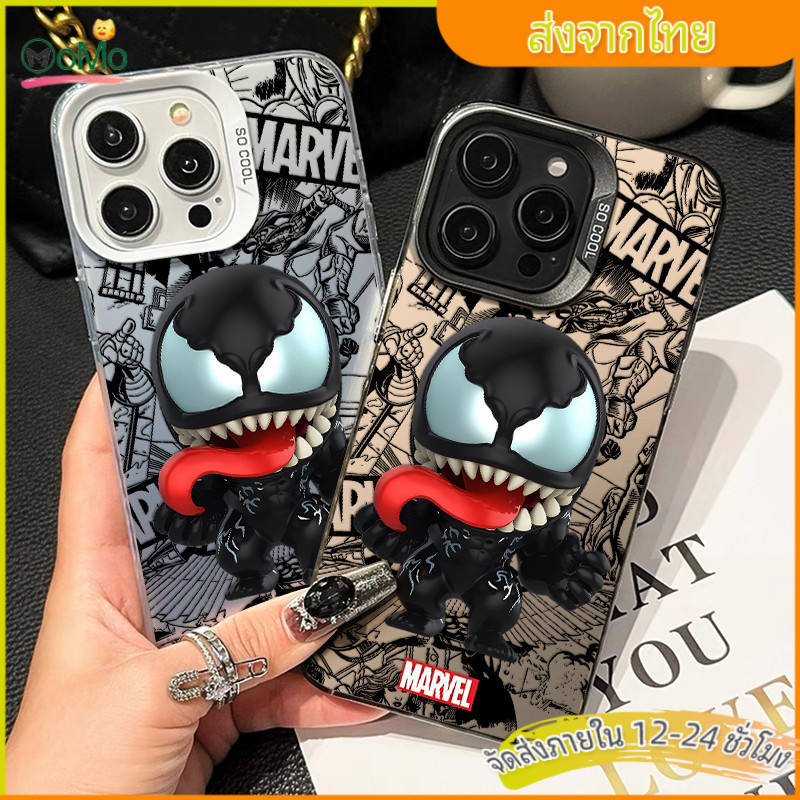 poison เคสไอโฟน 11 13 กันกระแทก ตลก สไปเดอร์แมน กรณีมือถือ สำหรับ iPhone15plus 16 promax 14 12mini XR/XSMax 7 8 SE2020 ราคา ถูกที่สุด ดีลบีเคเค แกลเลอรีภาพที่ 3