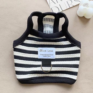 เสื้อผ้าสัตว์เลี้ยงสําหรับสุนัขและแมวพร้อมห่วงจูง - WholesaleTeddy Bear Striped Vest with INS Style สินค้ามาใหม่