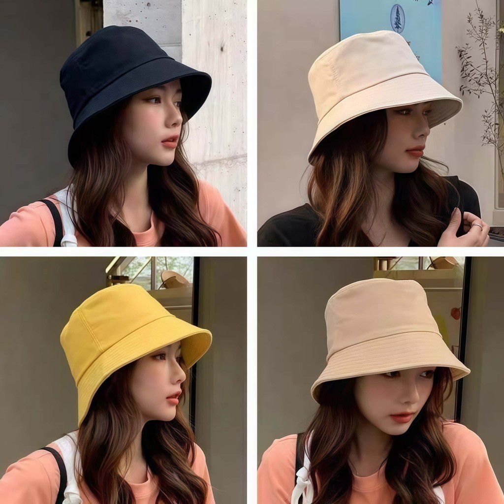 บักเก็ต​ สีพื้น หมวก กันแดด หมวกปีกรอบทรงสวย​ ผ้าดีค่ะ รูปที่ 3