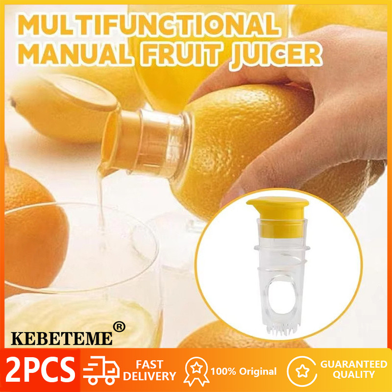 2pcs ผลไม้มะนาว Juicer Squeezer คู่มือ MINI แบบพกพาสีส้มมะนาวคั้นน้ําผลไม้ก๊อกน้ําสกรูด้านบนทับทิมคั้นน้ําผลไม้ในตัวกรอง