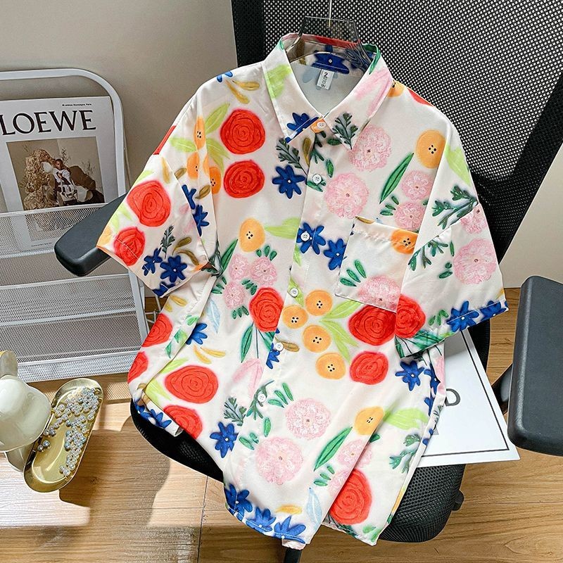 เสื้อฮาวายลายดอกไม้แขนสั้น ทรงหลวม สำหรับผู้หญิง thumbnail 5