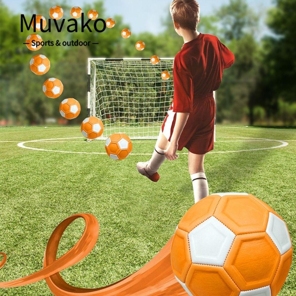 Muvako ลูกฟุตบอล สีส้ม เบอร์ 20 ซม. สําหรับเด็กผู้ชาย ผู้หญิง ของเล่นฟุตบอล 4 เยื้อง จับคู่กลางแจ้ง และในร่ม