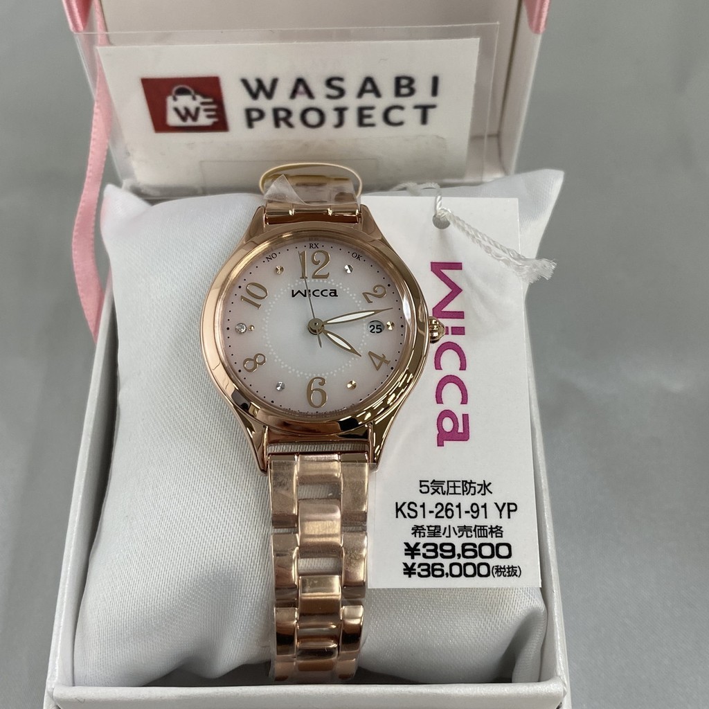 [Authentic★Direct from Japan] CITIZEN KS1-261-91 Unused Wicca Solar Crystal glass Pink SS Women Wrist watch นาฬิกาข้อมือ