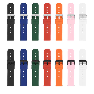 สายนาฬิกาข้อมือซิลิโคนยาง แบบนิ่ม กันน้ํา 16/18 มม. 20 มม. 22 มม. สําหรับ Samsung Huawei Huami Smart Watch Band