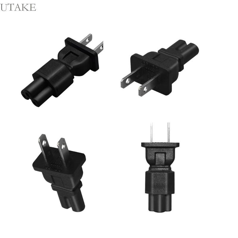 Utake ปลั๊กแปลงไฟ US 2 Prong 2Pin ตัวผู้ เป็น IEC320 C5 C7 ตัวเมีย สําหรับแล็ปท็อป