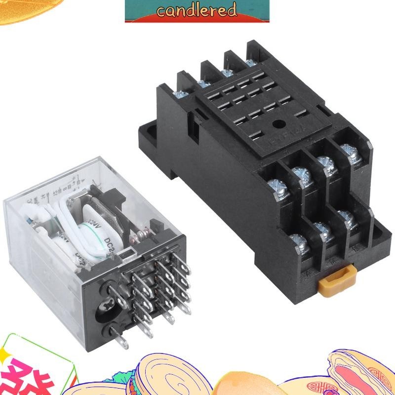 รีเลย์ขั้วแม่เหล็กไฟฟ้า DC 24V 4PDT 14 Pin HH54P