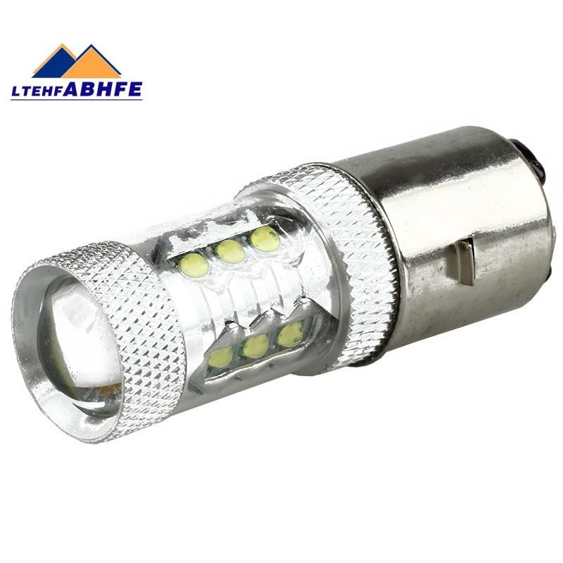 🔥หลอดไฟหน้า Led 16 ดวง 80W BA20D H6 สีขาว สําหรับรถมอเตอร์ไซค์ ATV