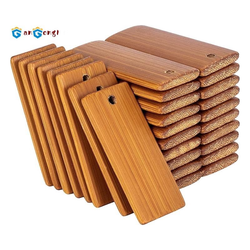 [gangong1] ป้ายแท็กไม้ไผ่ ขนาด 45X20 มม. สําหรับพวงกุญแจ 100 ชิ้น