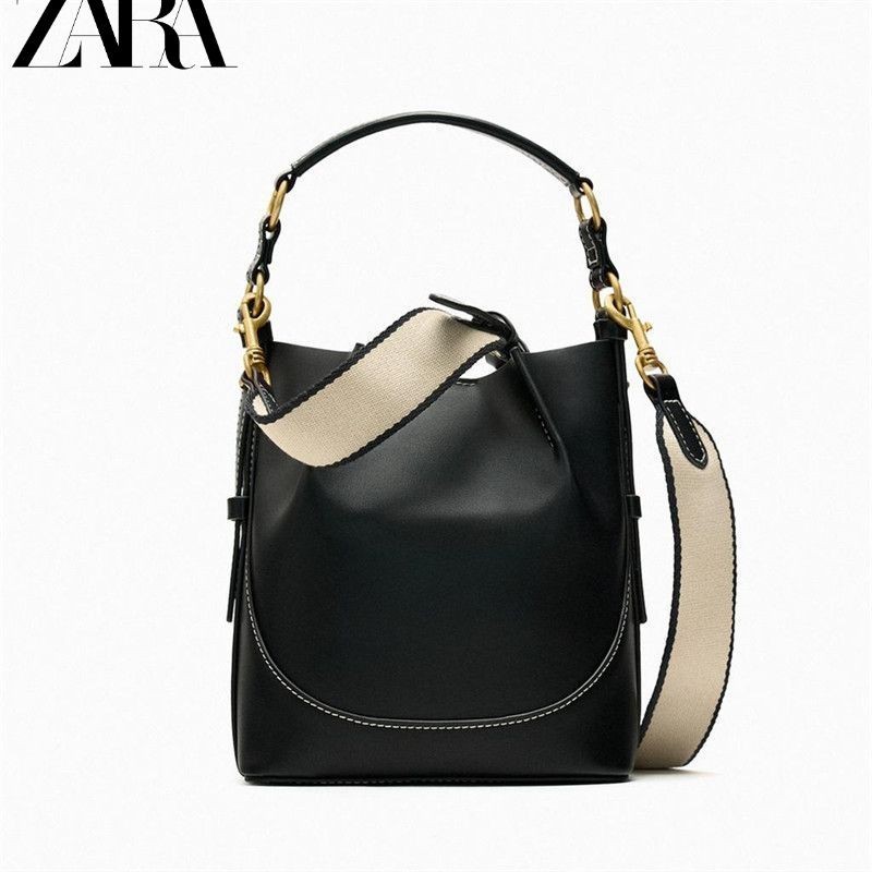 Zara HOME กระเป๋าสะพายไหล่ ทรงบักเก็ต ความจุขนาดใหญ่ แบบพกพา แฟชั่นฤดูใบไม้ผลิ และฤดูร้อน สําหรับสตรี 2024