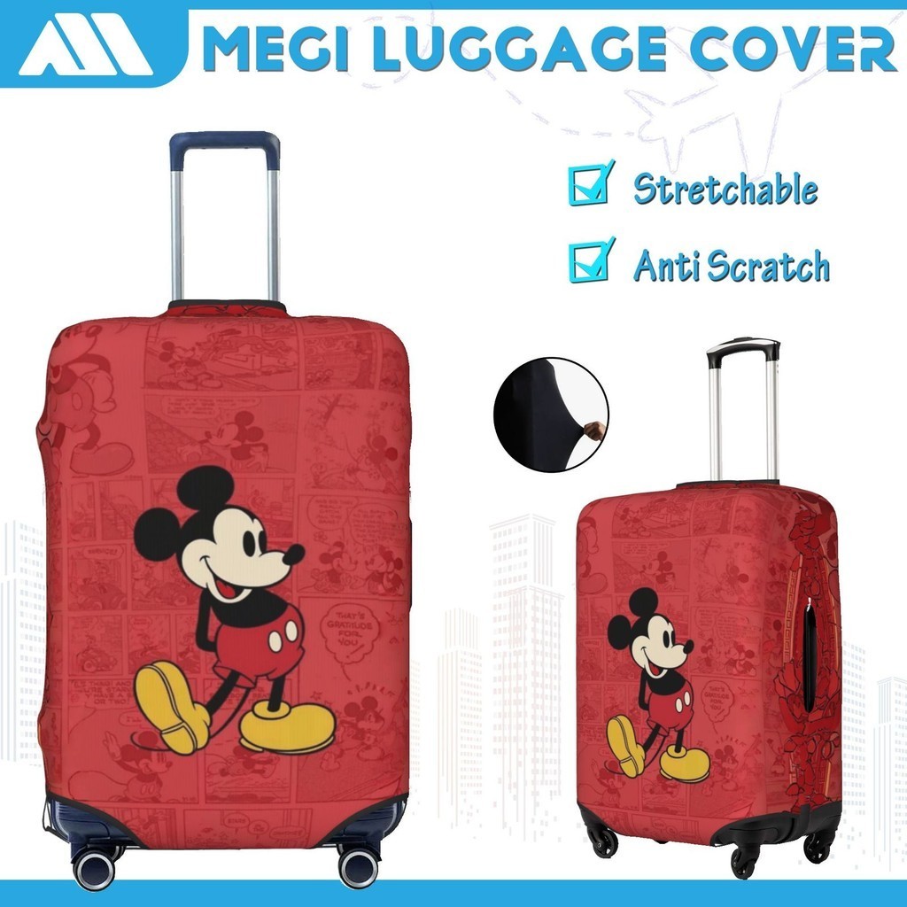 ผ้าคลุมกระเป๋าเดินทาง Disney ผ้าสแปนเด็กซ์ แบบยืดหยุ่น ยืดหยุ่น Luggage Cover 18 20 22 24 26 28 30 32 นิ้ว   AB16