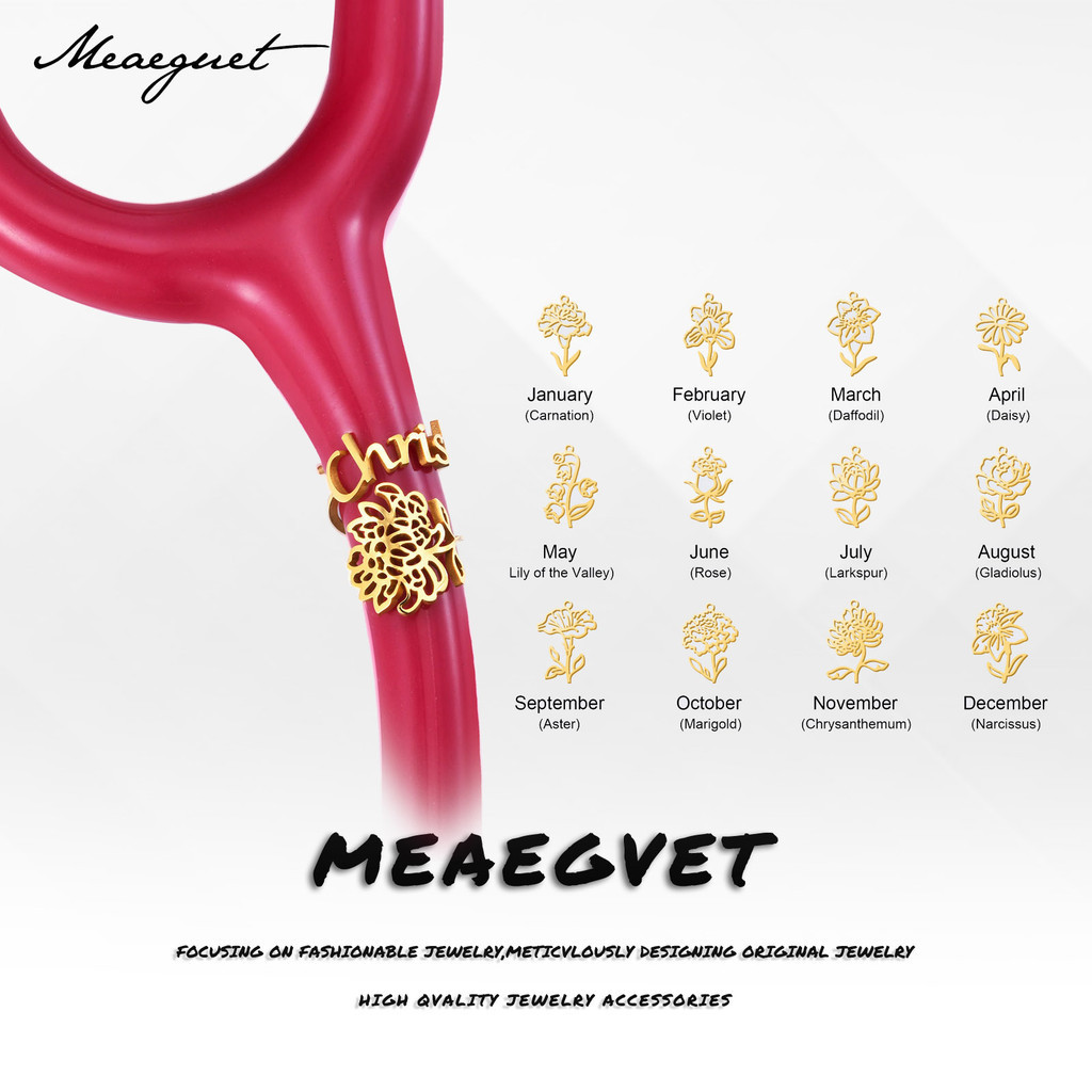 Meaeguet แท็กแท็กหูฟัง รูปดอกไม้ อุปกรณ์เสริม สําหรับหมอ พยาบาล