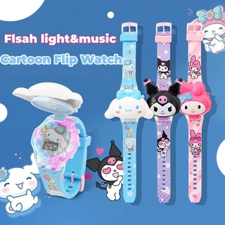 นาฬิกาข้อมืออิเล็กทรอนิกส์ ลายการ์ตูน kuromi melody Cinnamoroll Ultraman แบบเรืองแสง เหมาะกับของขวัญ สําหรับเด็กอนุบาล