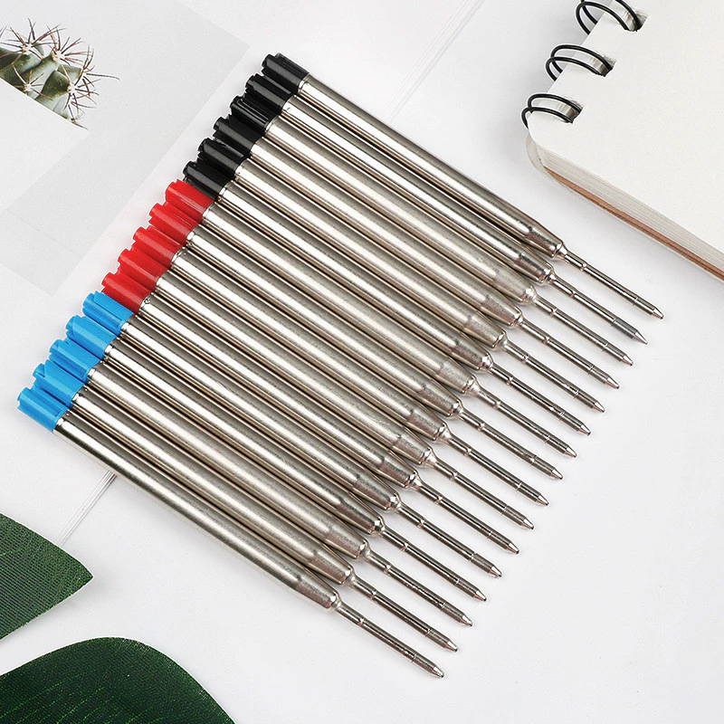 แกนปากกาลูกลื่น โลหะ หมุนได้ 1 มม. 9.9 ซม. สีดํา แดง น้ําเงิน สําหรับเครื่องเขียน การเรียนรู้ สํานักงาน 1 ชิ้น