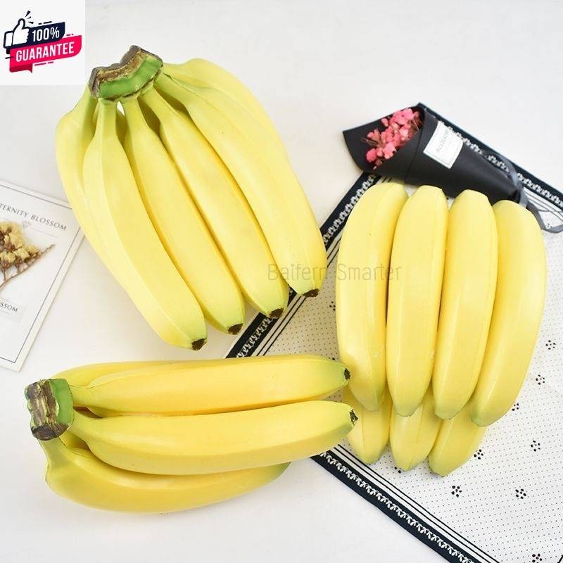 กล้วยปลอม กล้วยหอมปลอม สำหรัตกแต่ง้าน แต่งร้านค้า  ผลไม้ปลอม ผลไม้ประดิษฐ์ ผลไม้เทียม งานสวยละมุน เหมือนจริงมากๆ