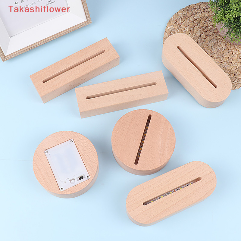 (Takashiflower) ฐานไฟ Led ฐานไม้ AAA สําหรับตั้งโชว์โคมไฟกลางคืน อะคริลิค DIY