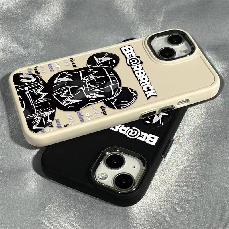 ใหม ่ หักรุนแรงหมีรูปแบบโทรศัพท ์ สําหรับIPhone 15 13 14 12 11 X XR Xs Max 14pro Se2020 7/8 Plusซิลิโคนกันกระแทกขอบสี ่ เหลี ่ ยมกรอบกรณี