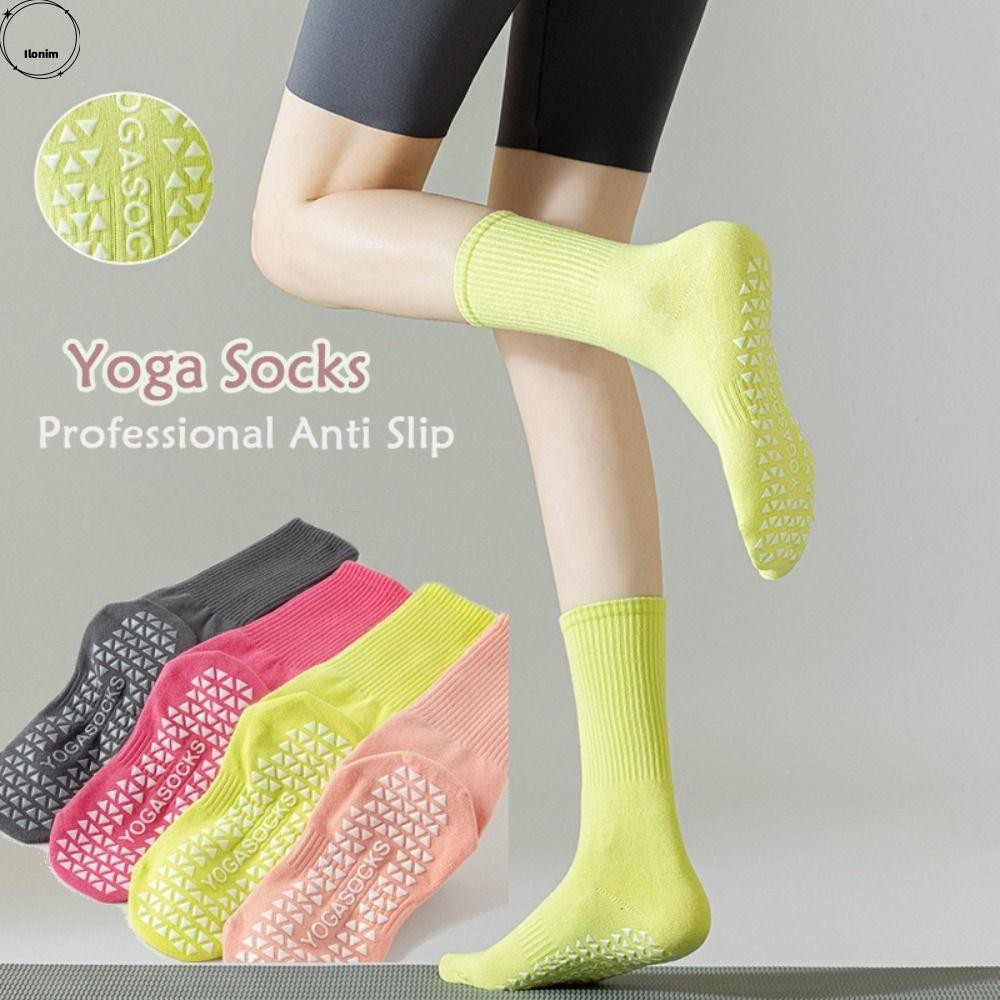 Ilonim ถุงเท ้ าโยคะ , Non Slip Dispensing ยาวถุงเท ้ าชั ้ น , เกาหลี Breathable ผ ้ าฝ ้ ายเต ้ นรําพิลาทิสถุงเท ้ าผู ้ หญิงผู ้ ชาย