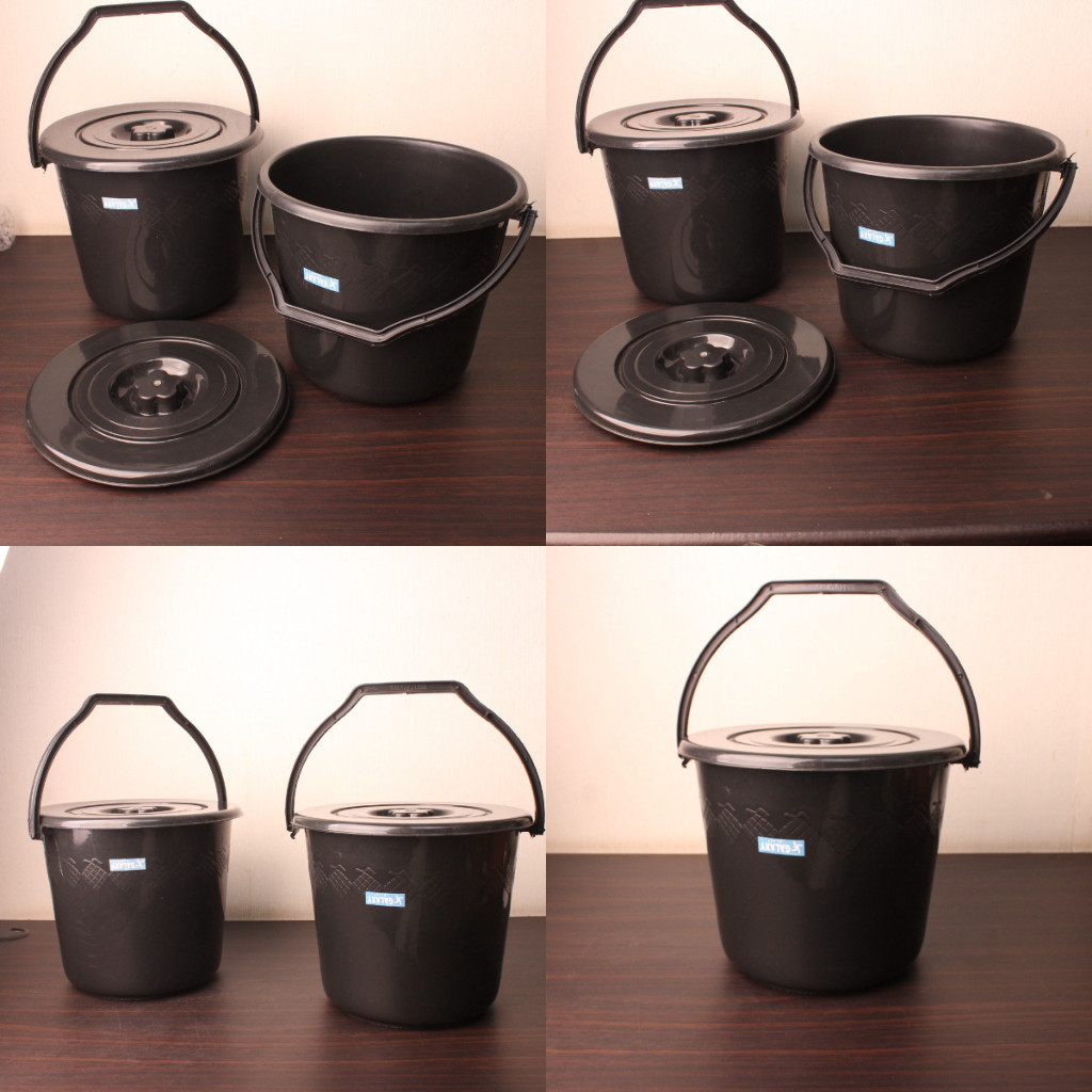BLACK MULTIPURPOSE BUCKET 2.5 GL WITHOUT LID / BLACK และ THICK BUCKET
