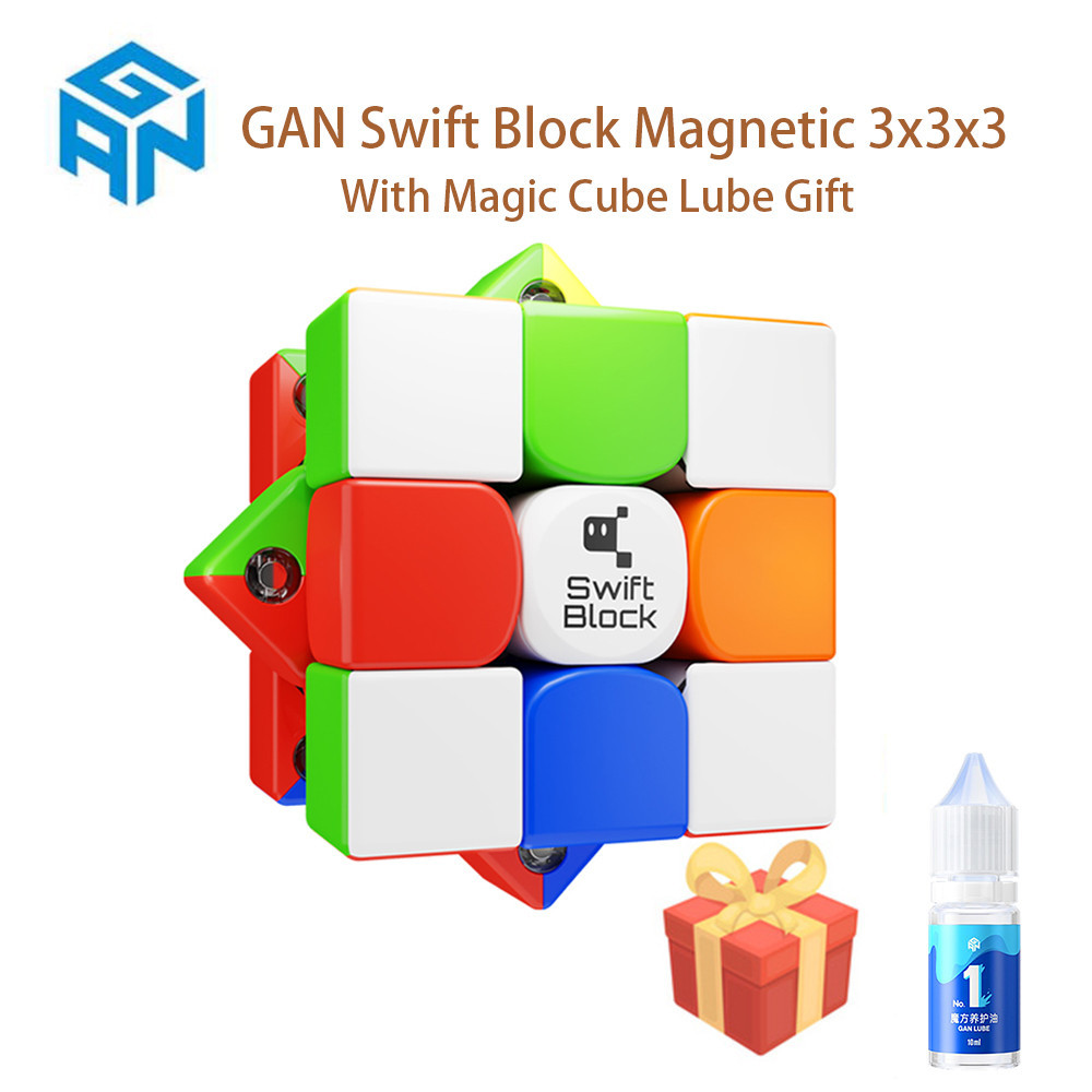Gan Swift Block 355S 3X3 Magnetic Cube Professional Speed Cube With Magic Cube Lube Gift