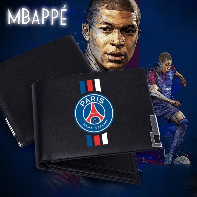Paris Saint Germain Mbappe Wallet Fashion Half Fold Wallet Mens and Womens Short Wallet Student Card