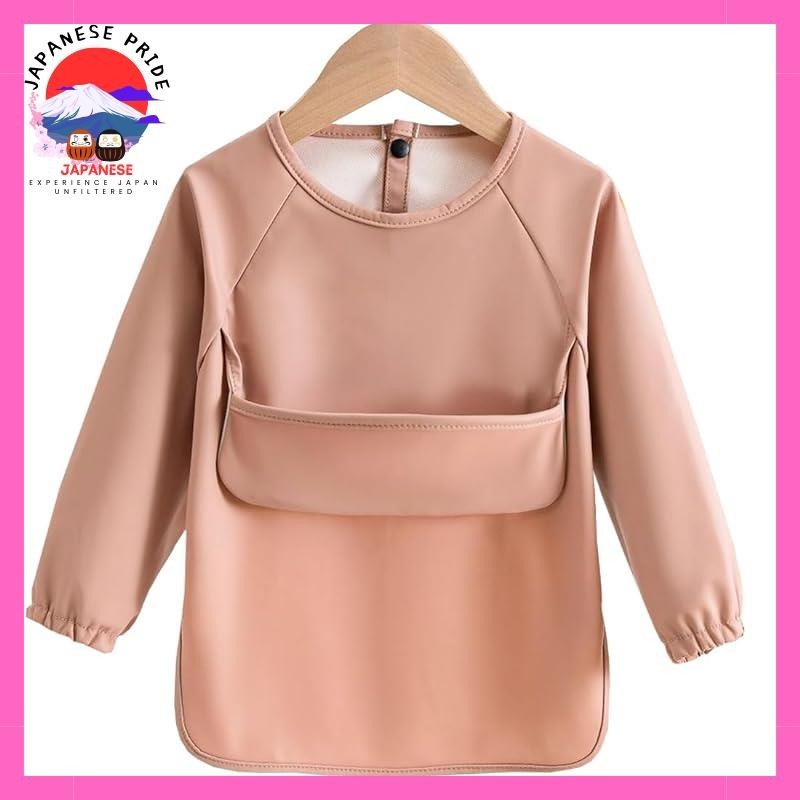 [GoUseGo] Meal Apron Long Sleeve Baby Meal Apron with Sleeves Baby Food Apron Waterproof Meal Styles Washable Baby Apron Toddler 1yr 2yrs 3yrs 4yrs 5yrs 6yrs Smock Child Daycare Preschool Kindergarten