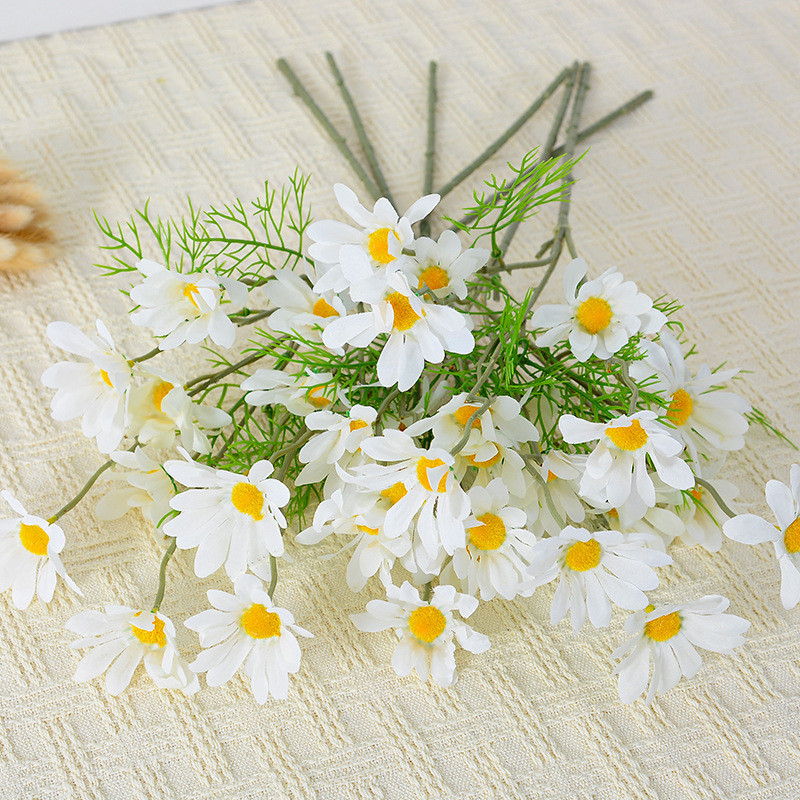 YTL ดอกไม้ประดิษฐ์ ดอกเดซี่ ผ้าไหม DIY สำหรับตกแต่งบ้าน